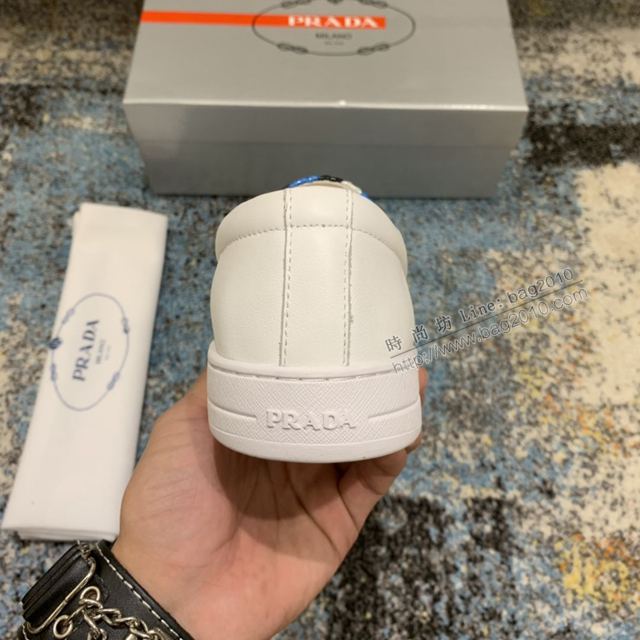 PRADA男鞋 普拉達2019早秋新款 義大利進口絲綢牛皮 普拉達休閒男鞋  hdx13476
